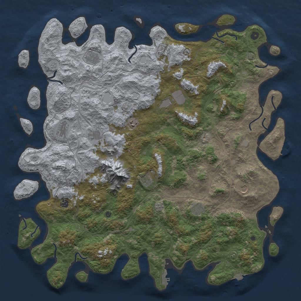 Rust Map: Procedural Map, Size: 5500, Seed: 1448099750, 19 Monuments