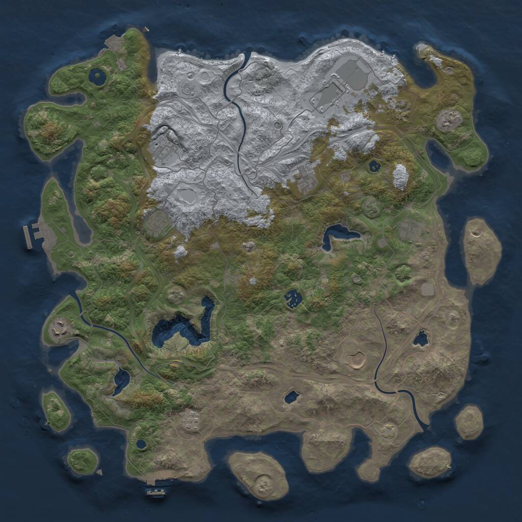 Rust Map: Procedural Map, Size: 4500, Seed: 346046887, 16 Monuments