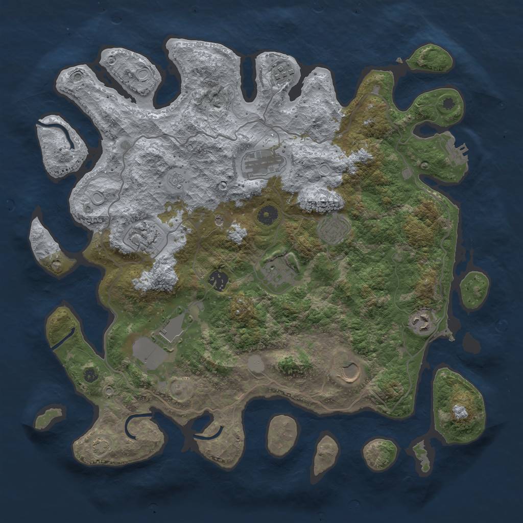 Rust Map: Procedural Map, Size: 4000, Seed: 1300267102, 16 Monuments