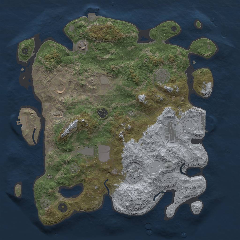 Rust Map: Procedural Map, Size: 3750, Seed: 585947, 15 Monuments