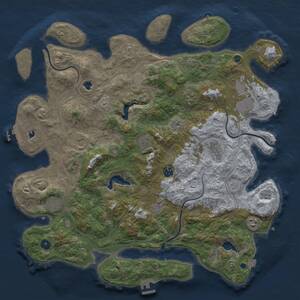 Thumbnail Rust Map: Procedural Map, Size: 4500, Seed: 1672769435, 16 Monuments