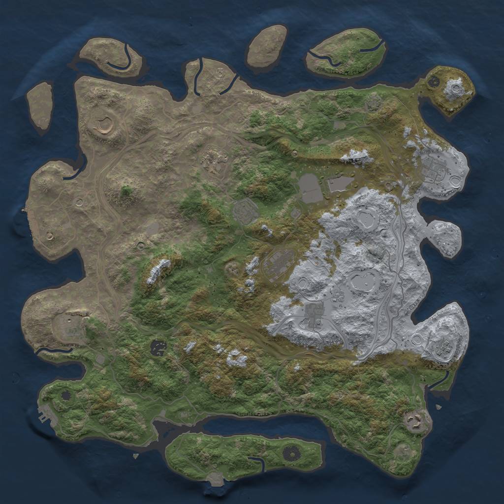 Rust Map: Procedural Map, Size: 4500, Seed: 1672769435, 19 Monuments