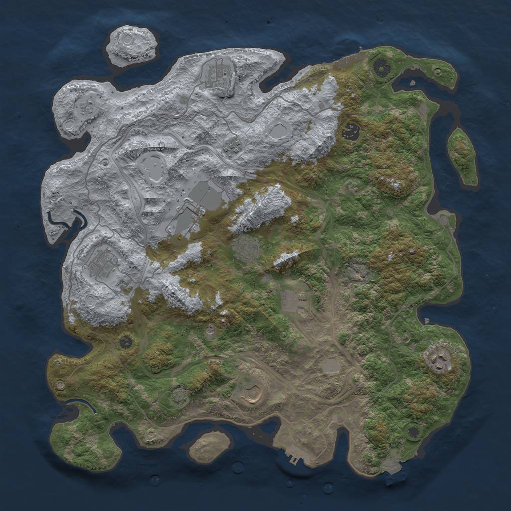 Rust Map: Procedural Map, Size: 4250, Seed: 227982976, 17 Monuments