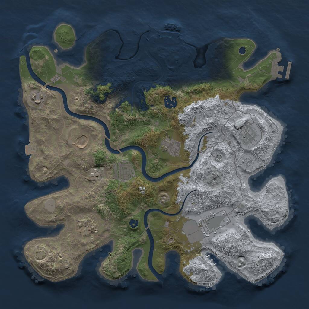 Rust Map: Procedural Map, Size: 3500, Seed: 669606116, 15 Monuments
