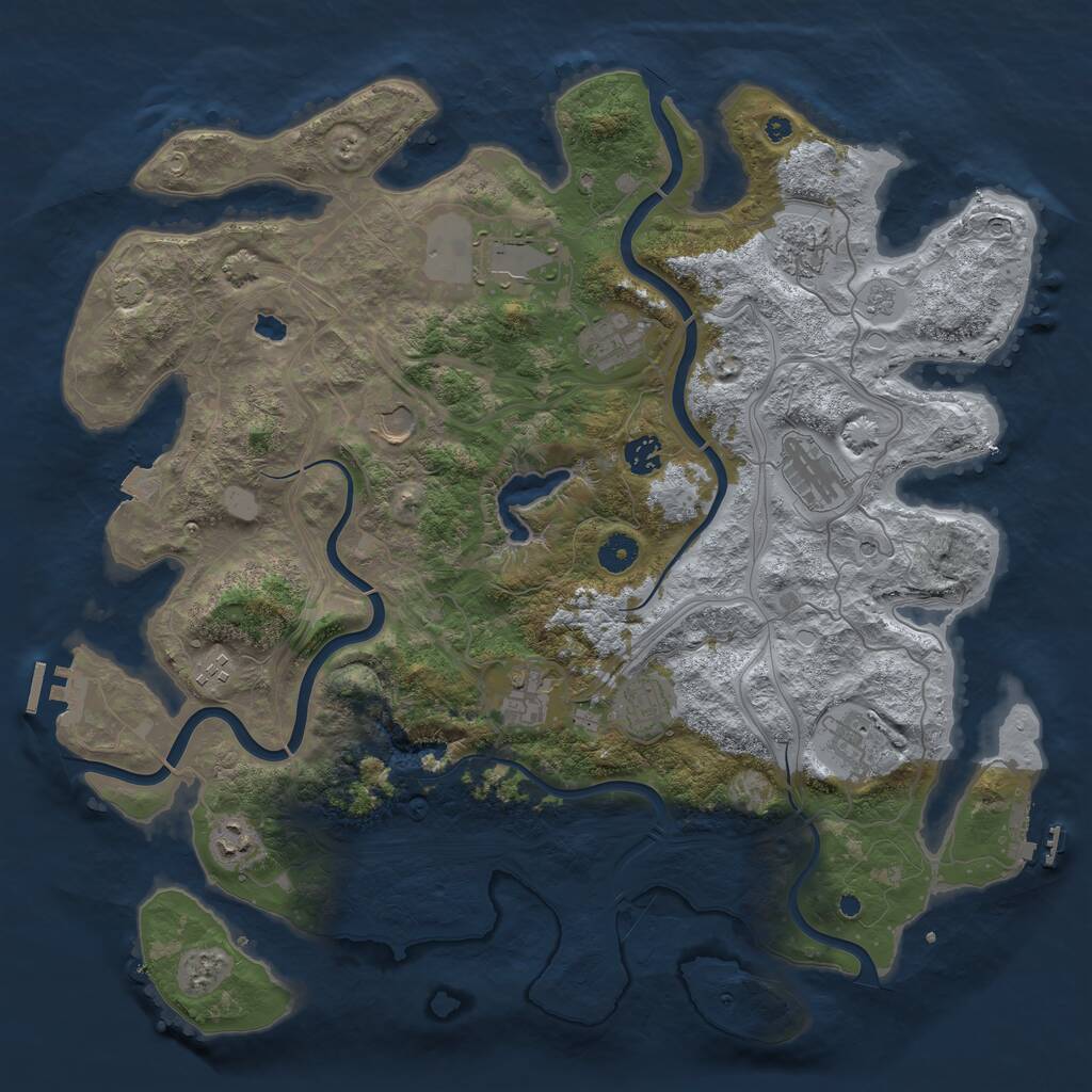 Rust Map: Procedural Map, Size: 4250, Seed: 44534290, 17 Monuments