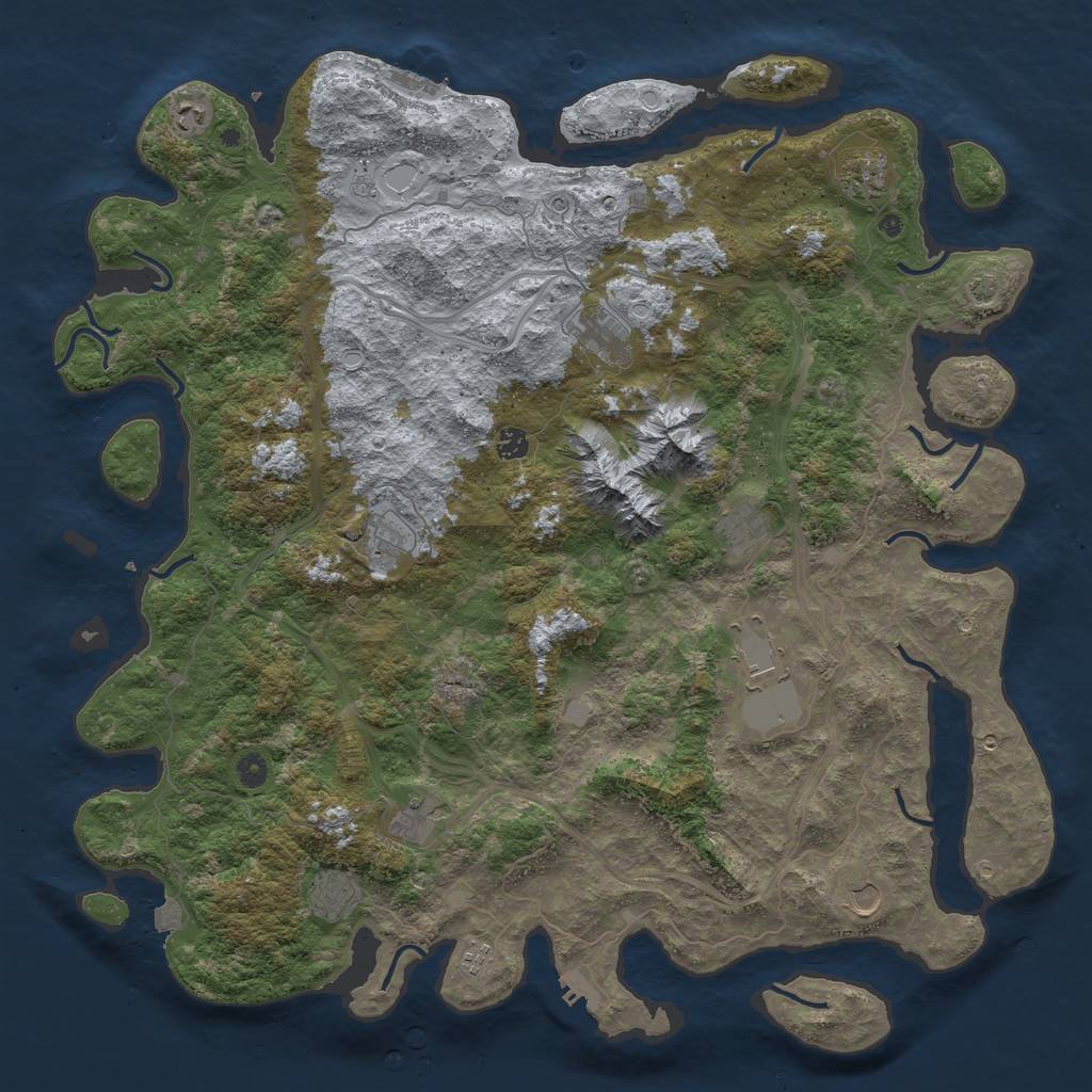 Rust Map: Procedural Map, Size: 5000, Seed: 202308, 19 Monuments