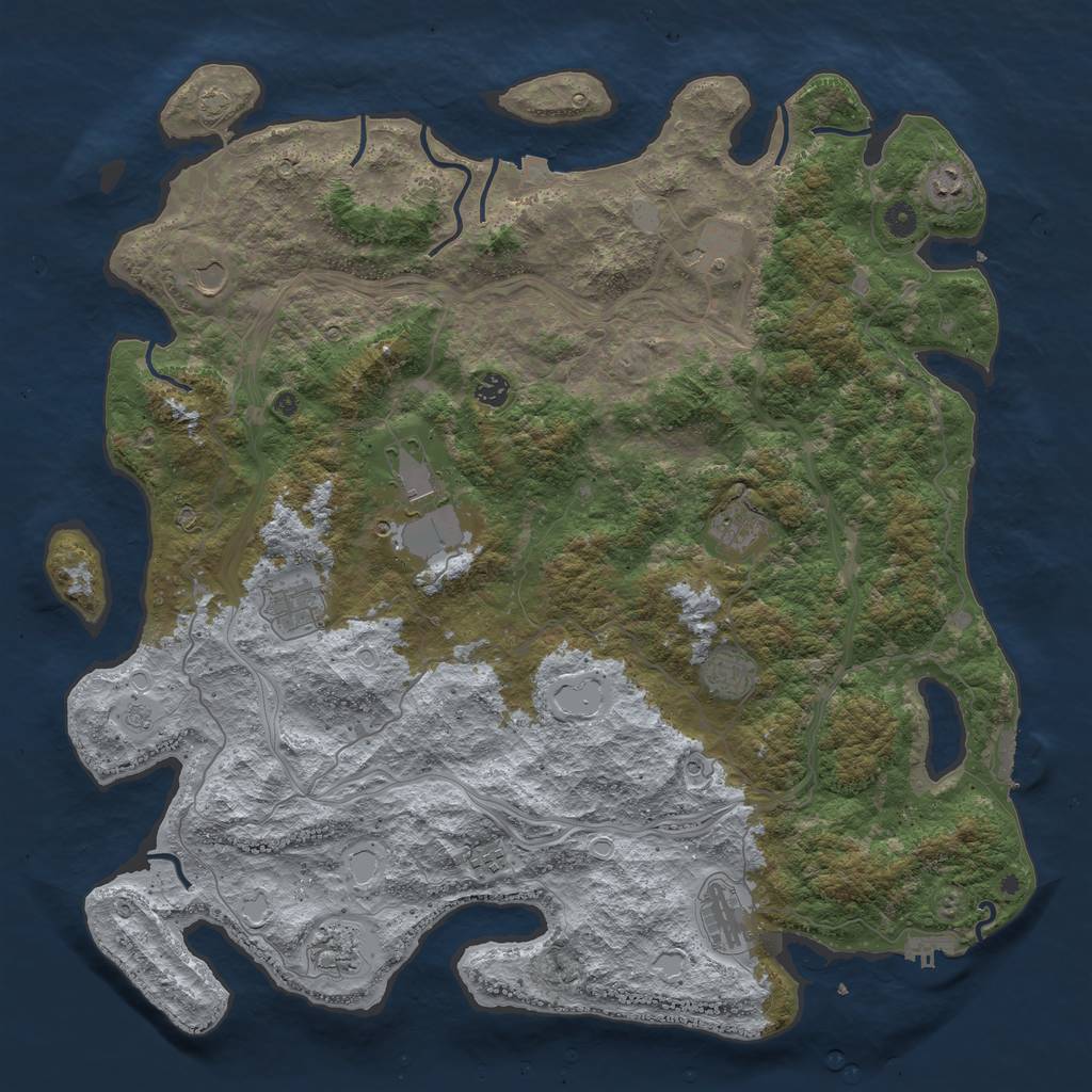 Rust Map: Procedural Map, Size: 4850, Seed: 2147483647, 19 Monuments