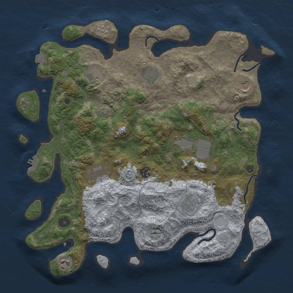Rust Map: Procedural Map, Size: 4000, Seed: 226667494, 16 Monuments