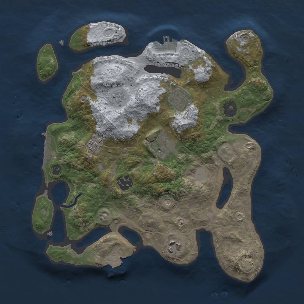 Rust Map: Procedural Map, Size: 3000, Seed: 548291338, 13 Monuments
