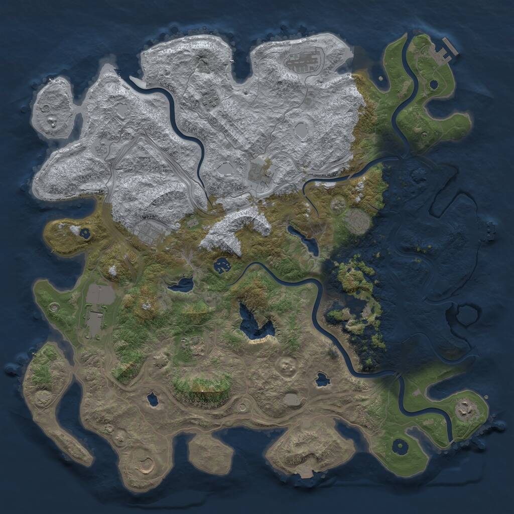 Rust Map: Procedural Map, Size: 4800, Seed: 1095328636, 17 Monuments