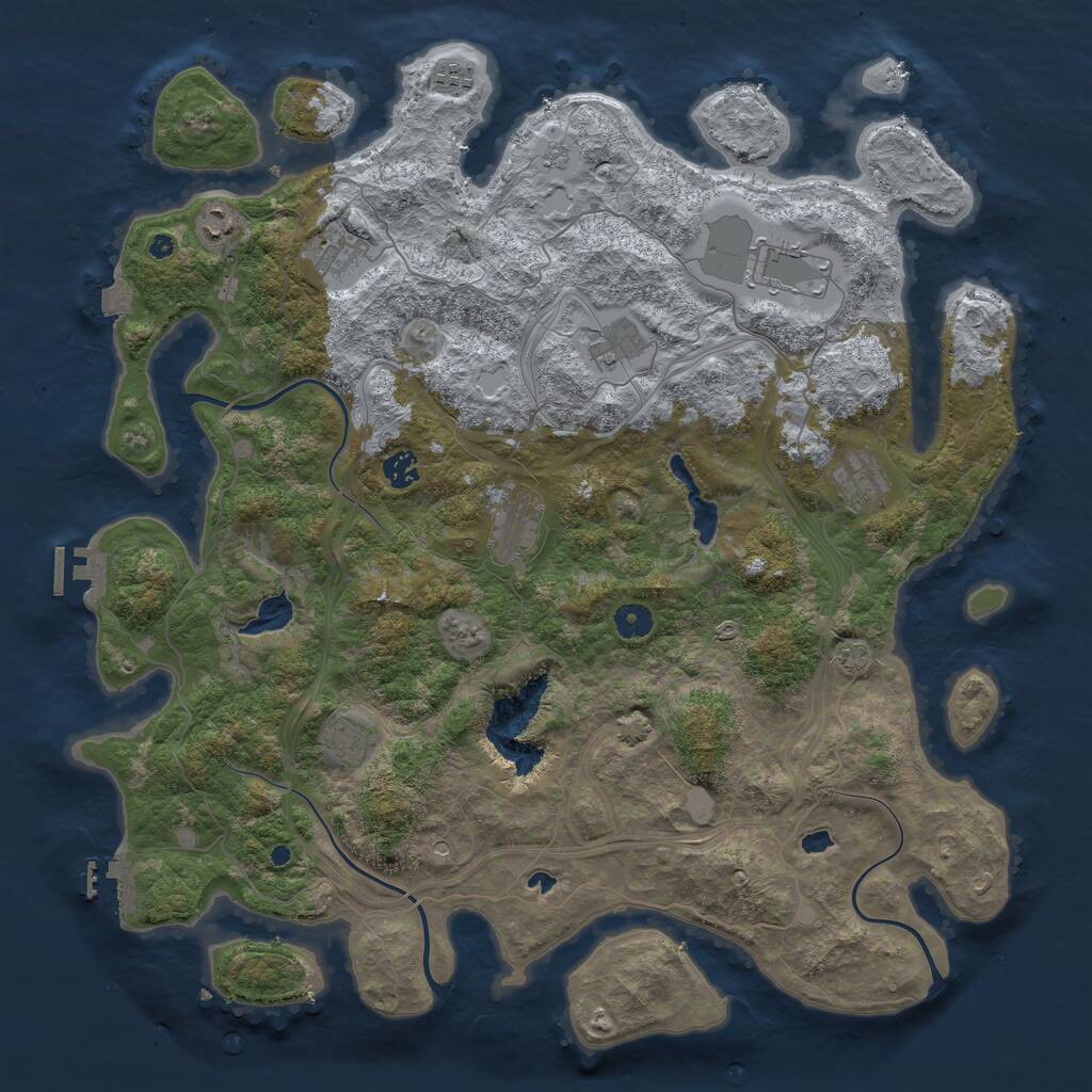 Rust Map: Procedural Map, Size: 4500, Seed: 3224423, 15 Monuments