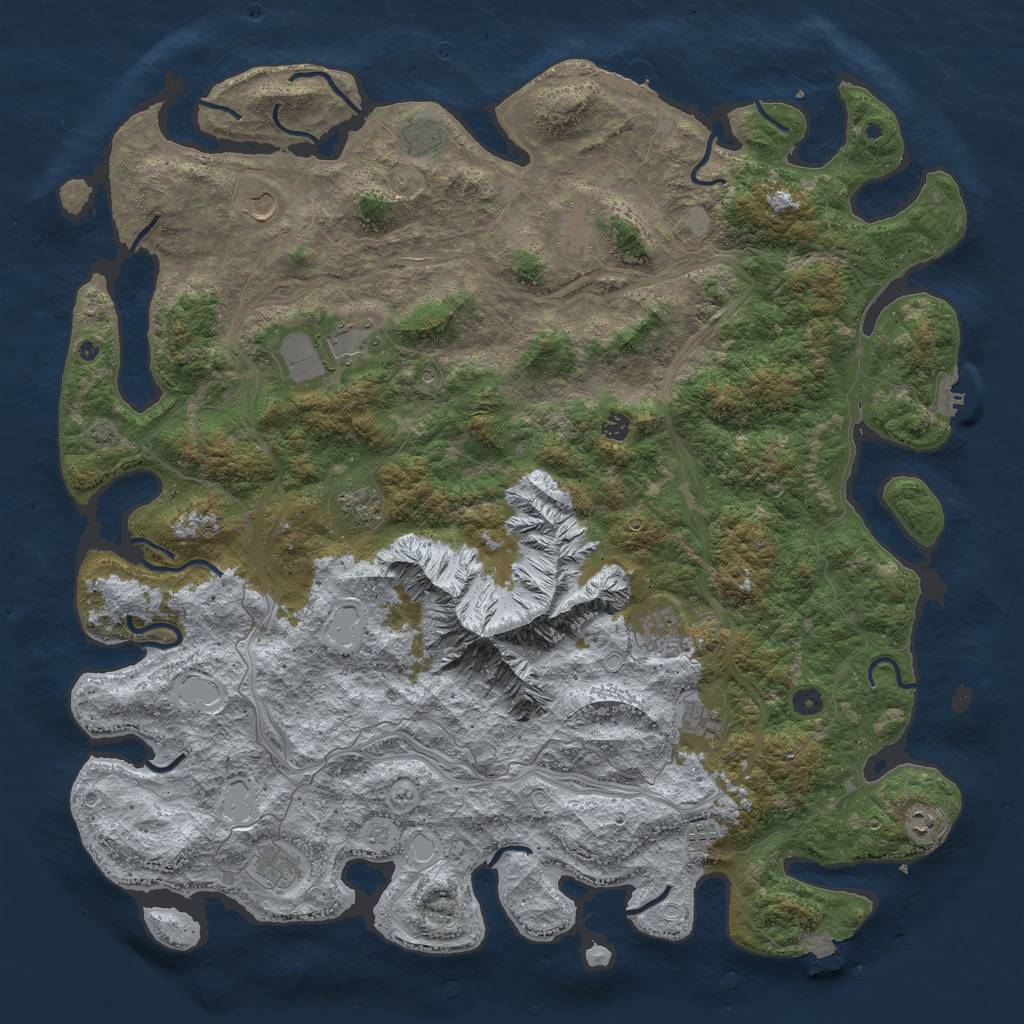 Rust Map: Procedural Map, Size: 5500, Seed: 944142144, 19 Monuments