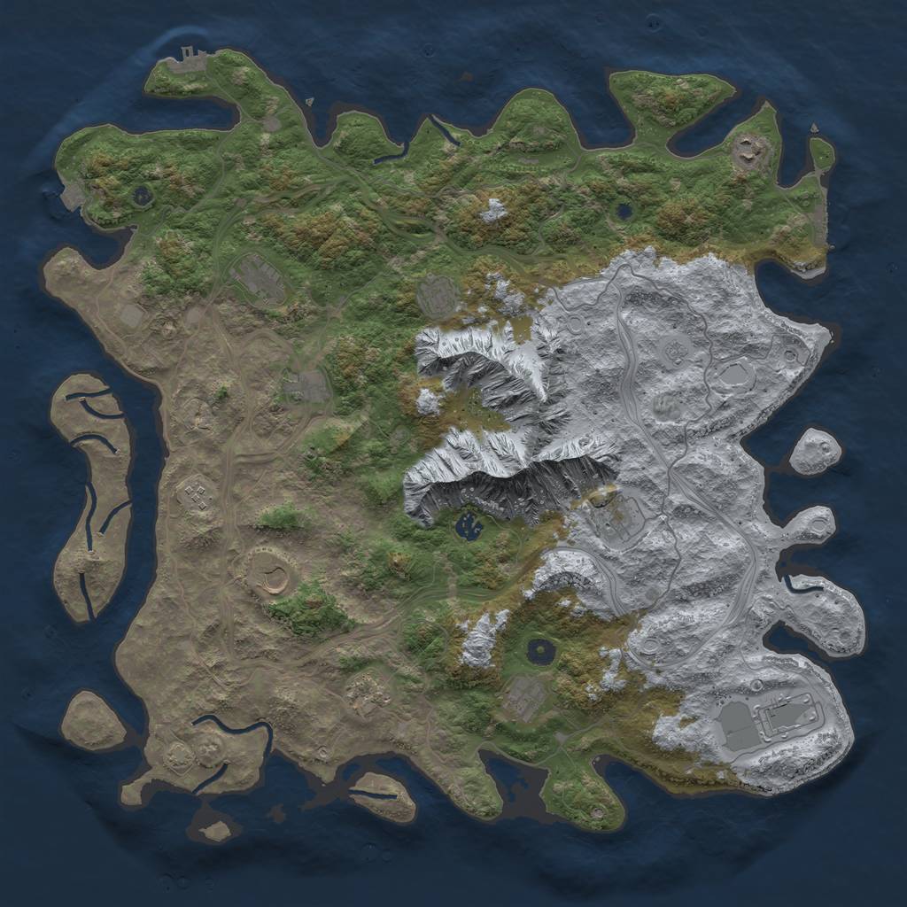 Rust Map: Procedural Map, Size: 5000, Seed: 25659834, 19 Monuments