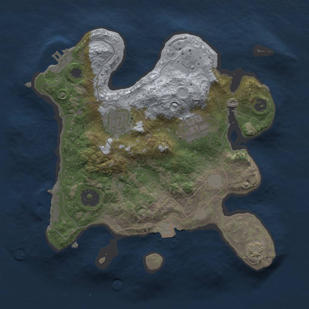 Rust Map: Procedural Map, Size: 2500, Seed: 1508801900, 9 Monuments