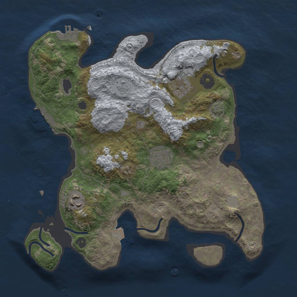 Rust Map: Procedural Map, Size: 3000, Seed: 55786120, 11 Monuments