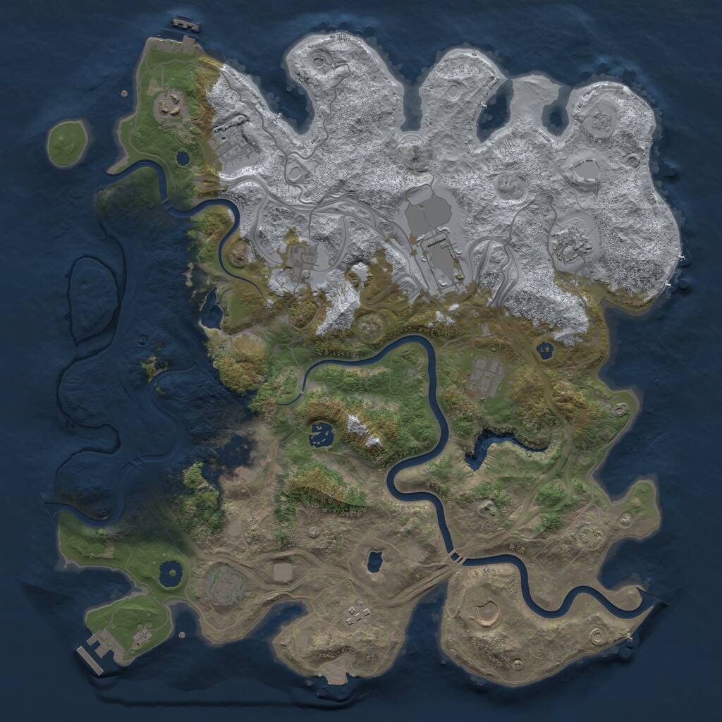 Rust Map: Procedural Map, Size: 4250, Seed: 925655683, 17 Monuments