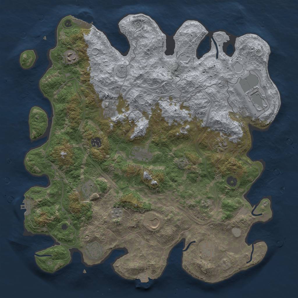 Rust Map: Procedural Map, Size: 4250, Seed: 925655683, 19 Monuments