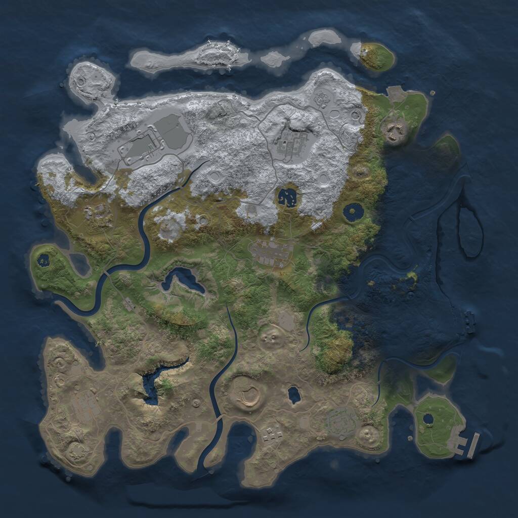 Rust Map: Procedural Map, Size: 4000, Seed: 313632395, 16 Monuments