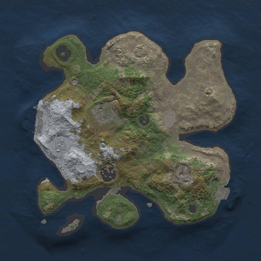 Rust Map: Procedural Map, Size: 2500, Seed: 1742927937, 8 Monuments