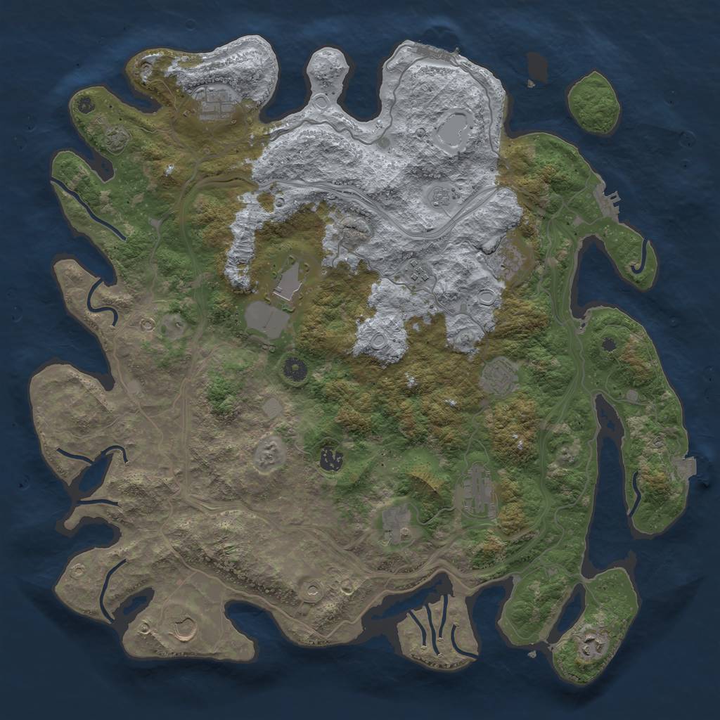 Rust Map: Procedural Map, Size: 4500, Seed: 8032023, 18 Monuments