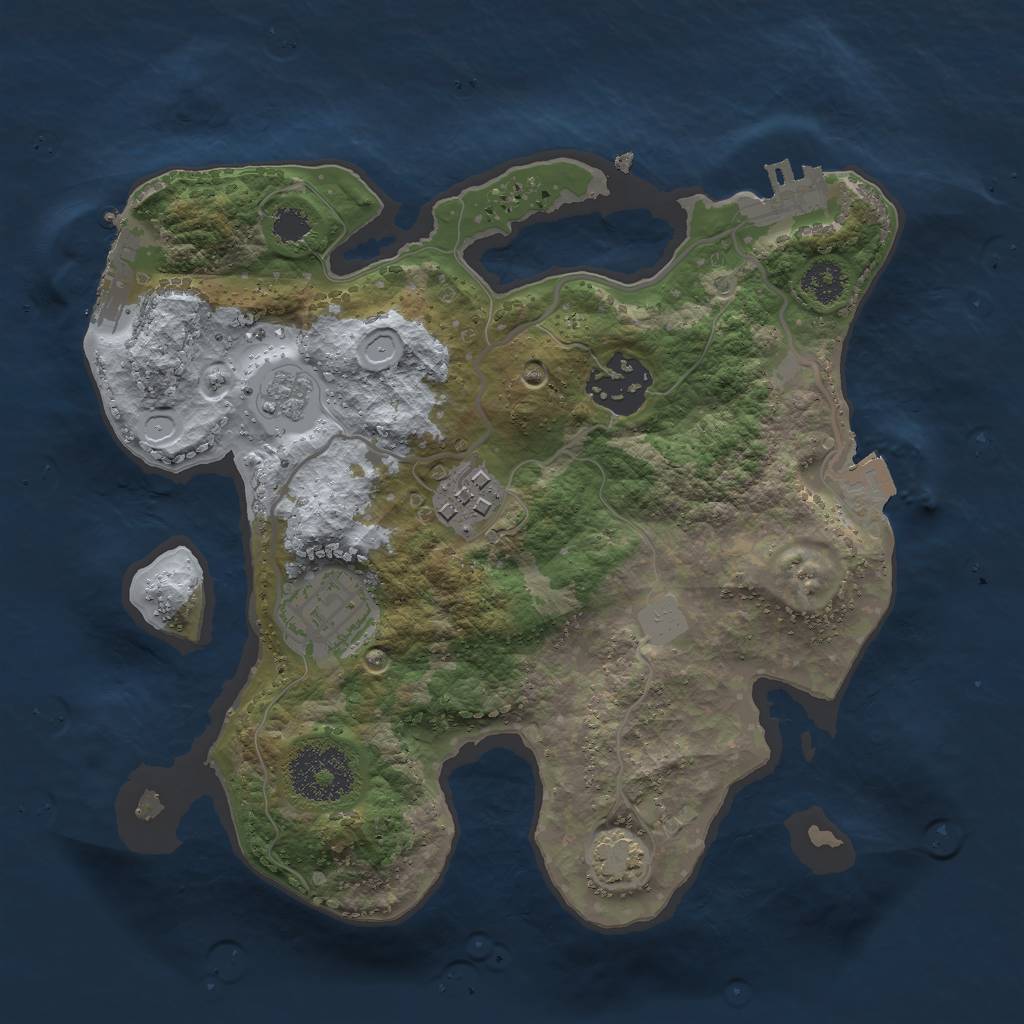 Rust Map: Procedural Map, Size: 2500, Seed: 1521479294, 10 Monuments