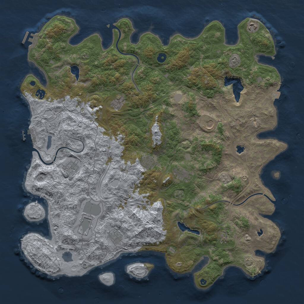 Rust Map: Procedural Map, Size: 4800, Seed: 792545267, 17 Monuments