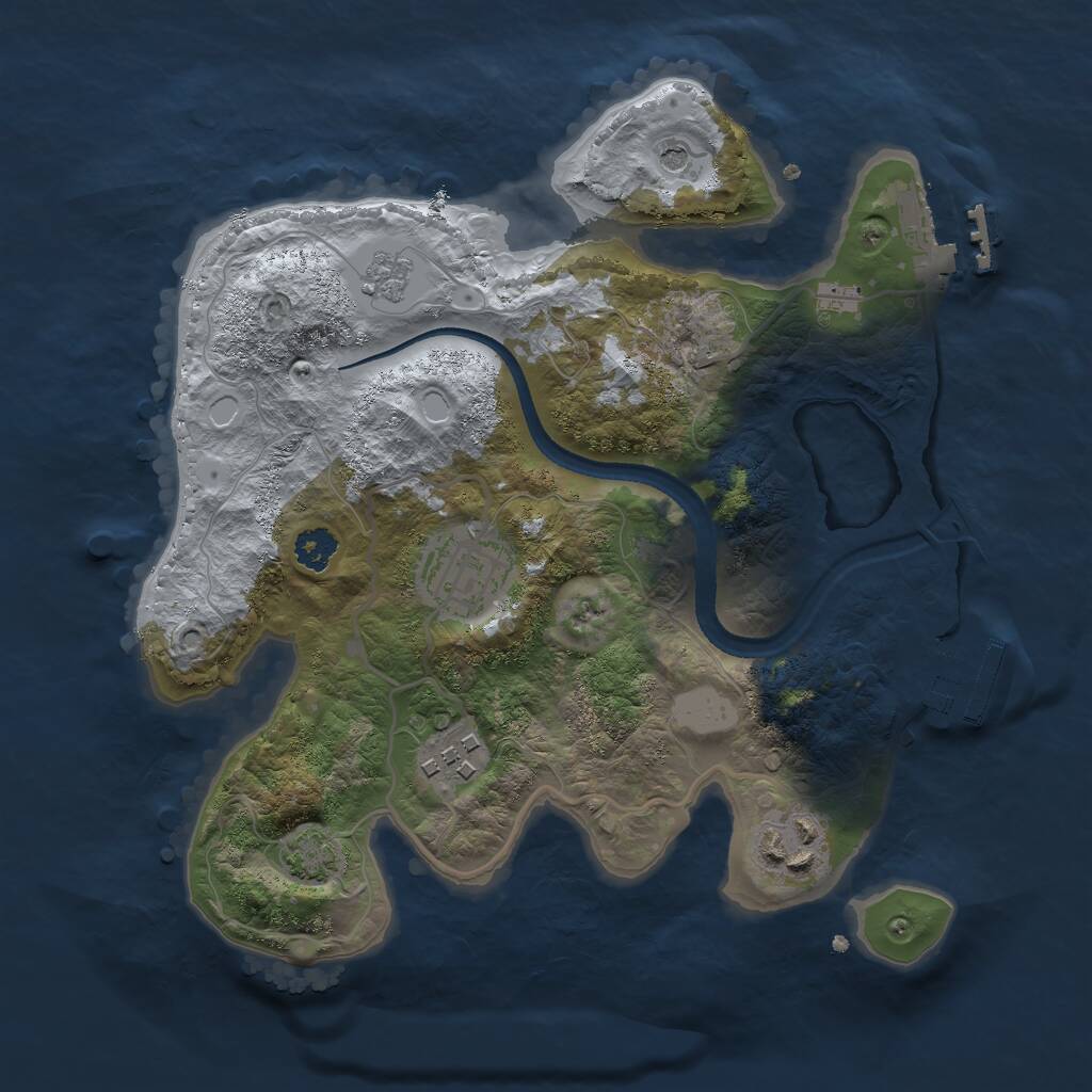 Rust Map: Procedural Map, Size: 2600, Seed: 46816782, 9 Monuments