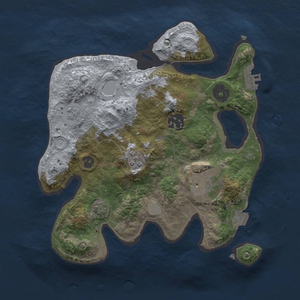 Rust Map: Procedural Map, Size: 2600, Seed: 46816782, 9 Monuments