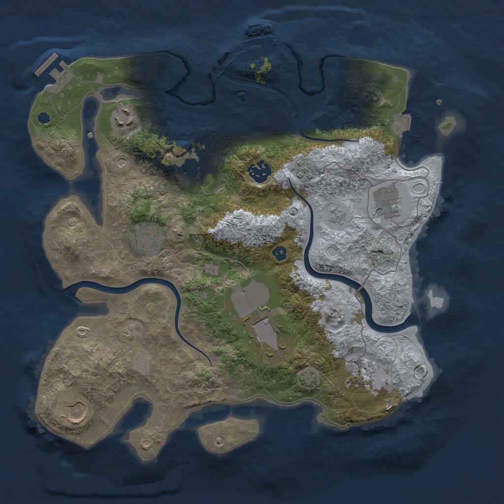 Rust Map: Procedural Map, Size: 3500, Seed: 367542944, 15 Monuments