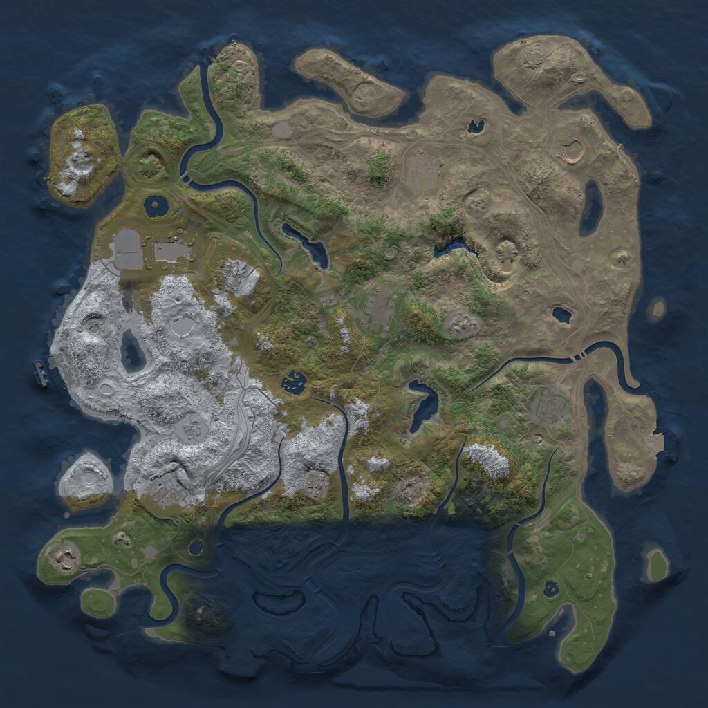 Rust Map: Procedural Map, Size: 4500, Seed: 88923159, 16 Monuments