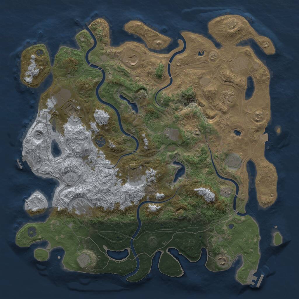 Rust Map: Procedural Map, Size: 4500, Seed: 88923159, 19 Monuments