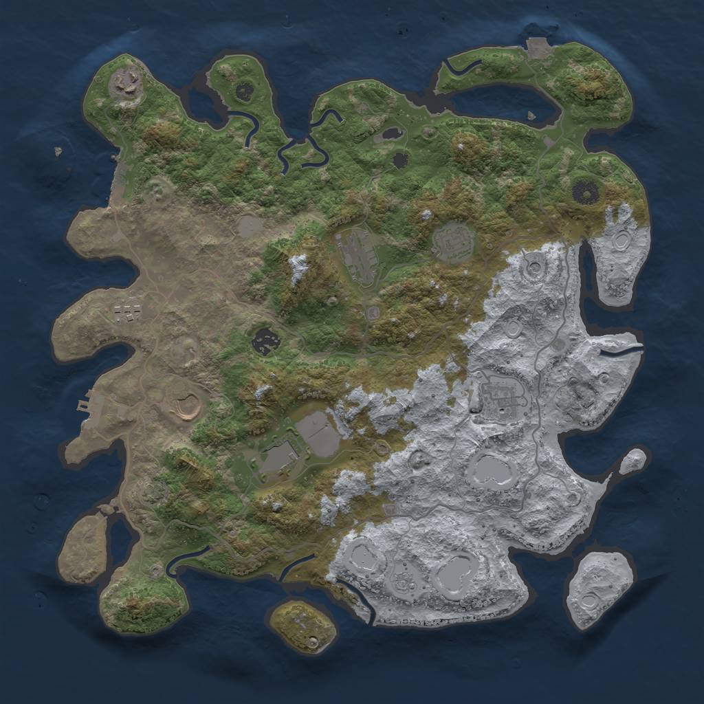 Rust Map: Procedural Map, Size: 4000, Seed: 2089069218, 16 Monuments