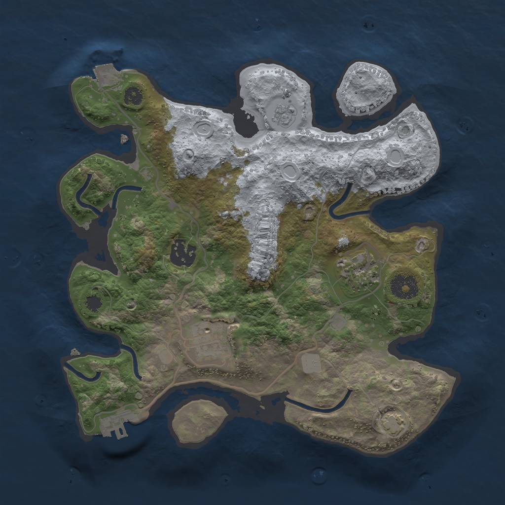Rust Map: Procedural Map, Size: 2808, Seed: 13825, 9 Monuments