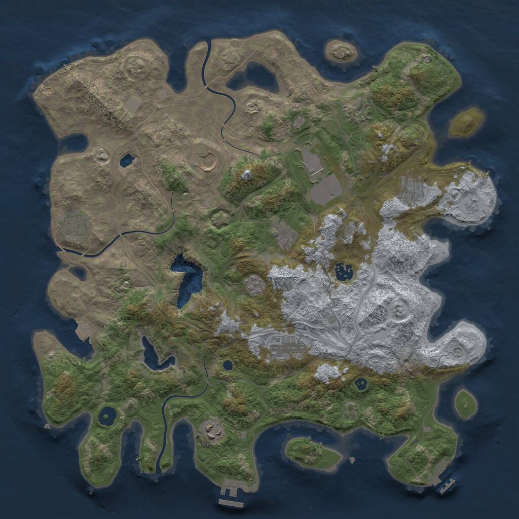 Rust Map: Procedural Map, Size: 4250, Seed: 820111044, 16 Monuments
