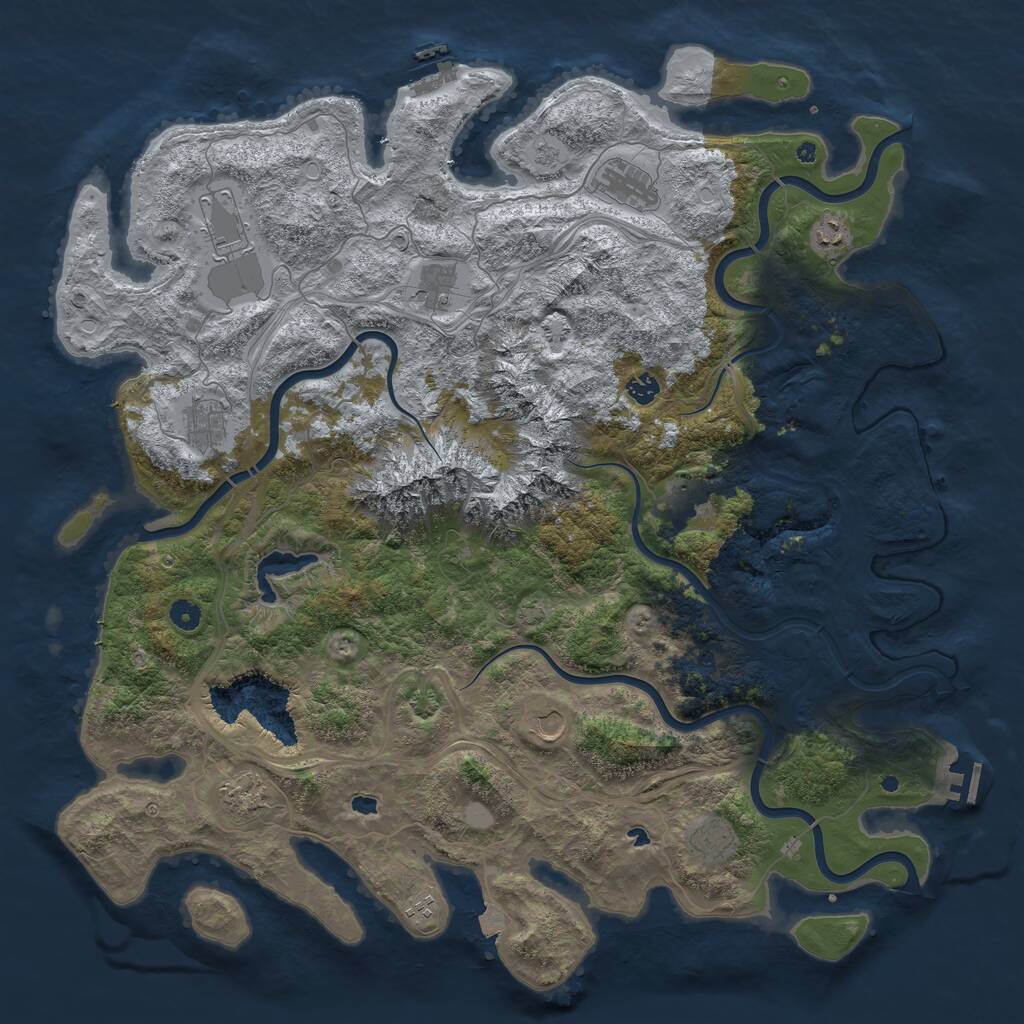 Rust Map: Procedural Map, Size: 5000, Seed: 5241975, 17 Monuments