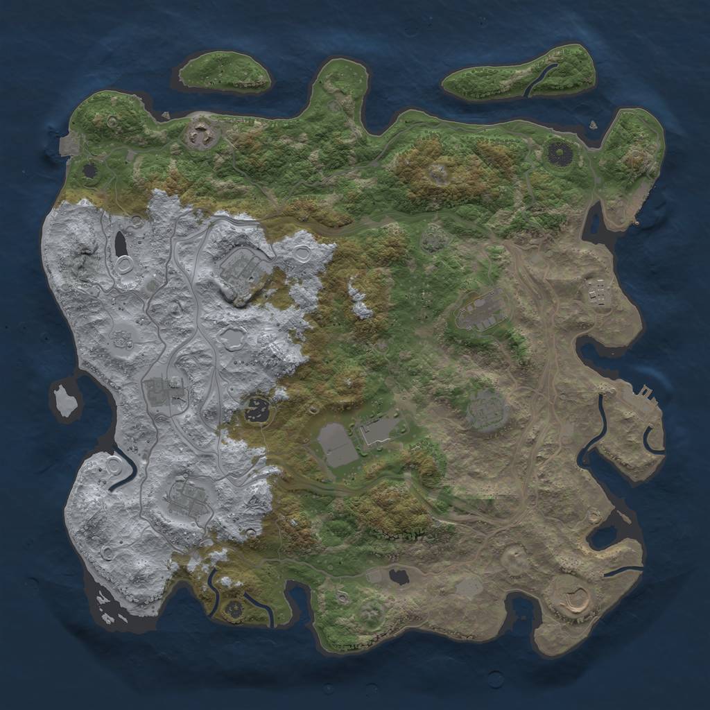 Rust Map: Procedural Map, Size: 4250, Seed: 938355213, 18 Monuments