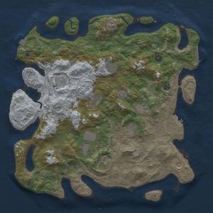 Thumbnail Rust Map: Procedural Map, Size: 4500, Seed: 2086058238, 19 Monuments