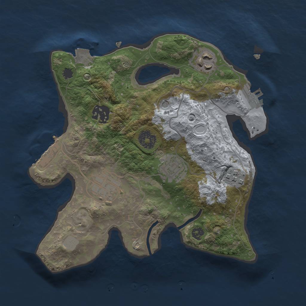 Rust Map: Procedural Map, Size: 2500, Seed: 538711615, 11 Monuments