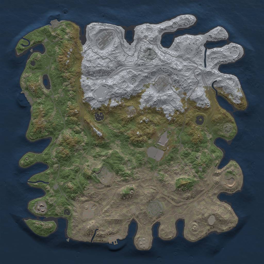 Rust Map: Procedural Map, Size: 4250, Seed: 1723636935, 18 Monuments