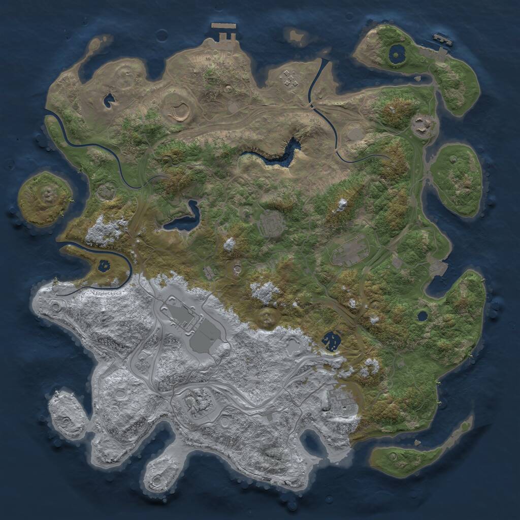 Rust Map: Procedural Map, Size: 4250, Seed: 1996360174, 15 Monuments