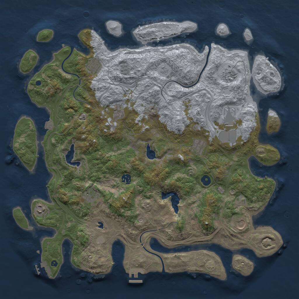 Rust Map: Procedural Map, Size: 4500, Seed: 8676961, 16 Monuments