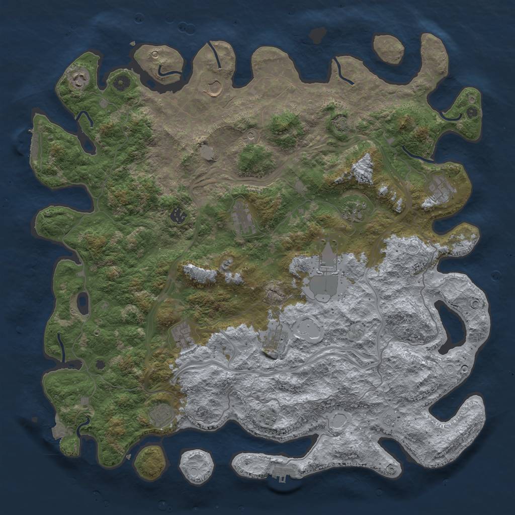 Rust Map: Procedural Map, Size: 4800, Seed: 347020524, 19 Monuments