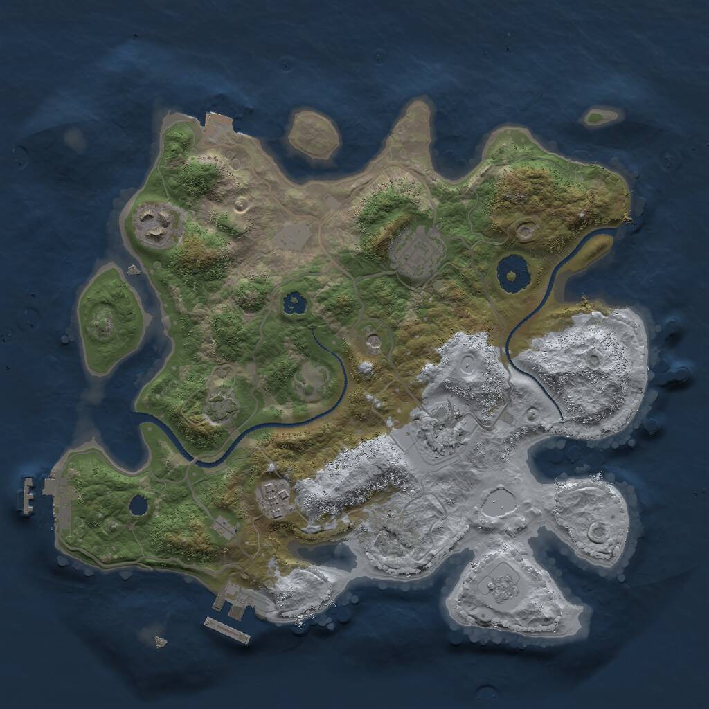 Rust Map: Procedural Map, Size: 3000, Seed: 521614641, 10 Monuments