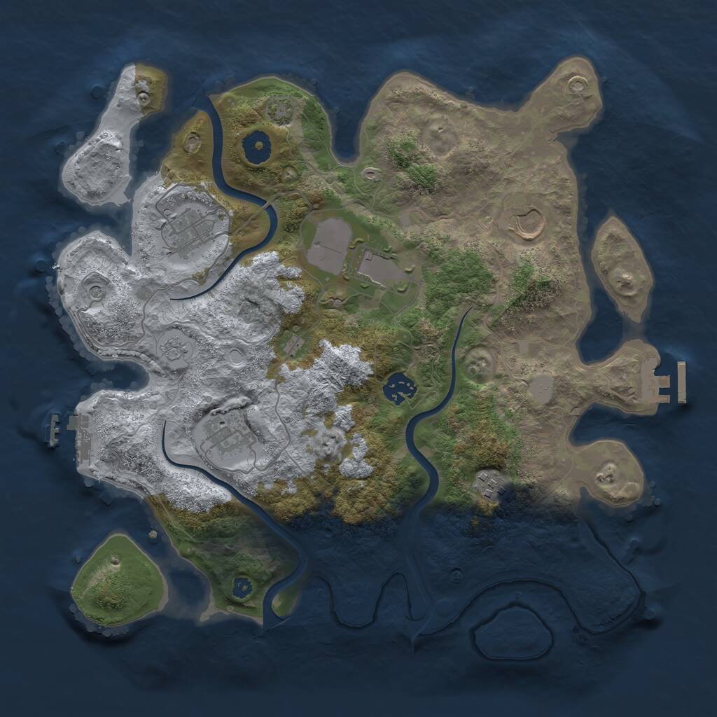 Rust Map: Procedural Map, Size: 3500, Seed: 470210627, 12 Monuments