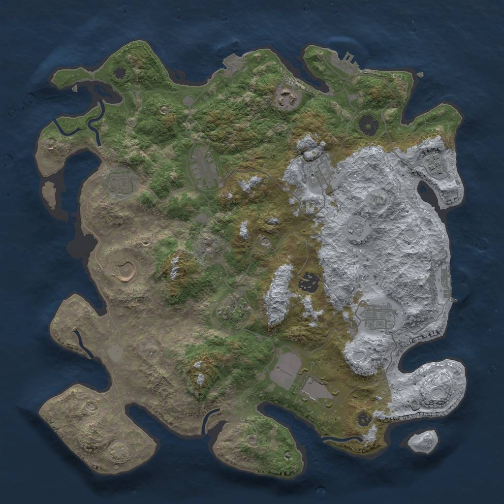 Rust Map: Procedural Map, Size: 3750, Seed: 1038840116, 18 Monuments