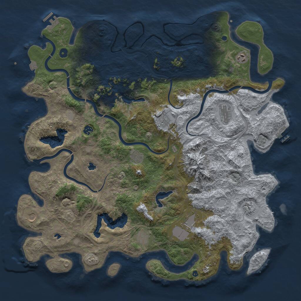 Rust Map: Procedural Map, Size: 5000, Seed: 3510293, 16 Monuments