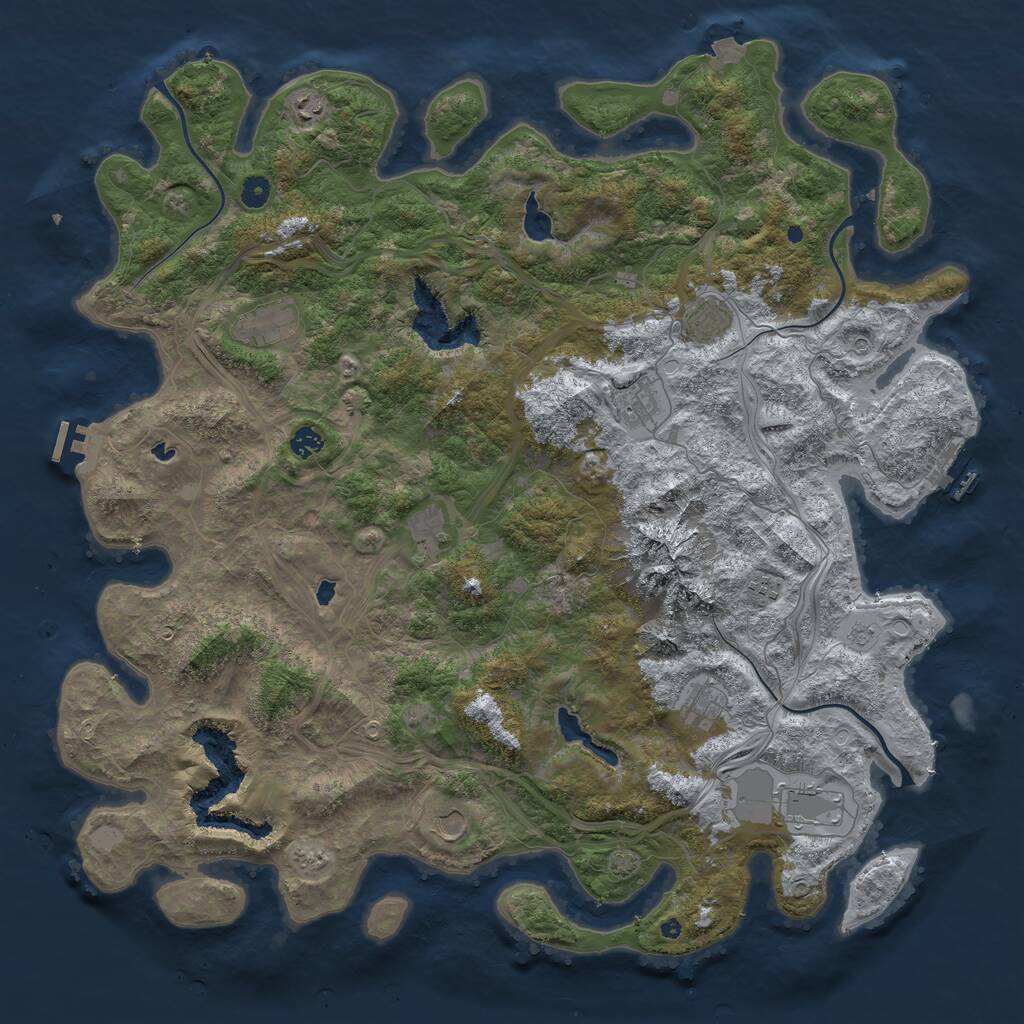 Rust Map: Procedural Map, Size: 5000, Seed: 3510293, 16 Monuments