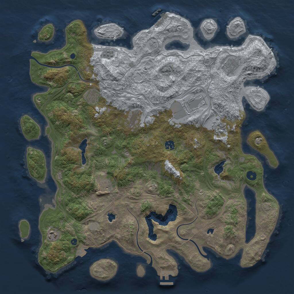 Rust Map: Procedural Map, Size: 4500, Seed: 678173330, 15 Monuments
