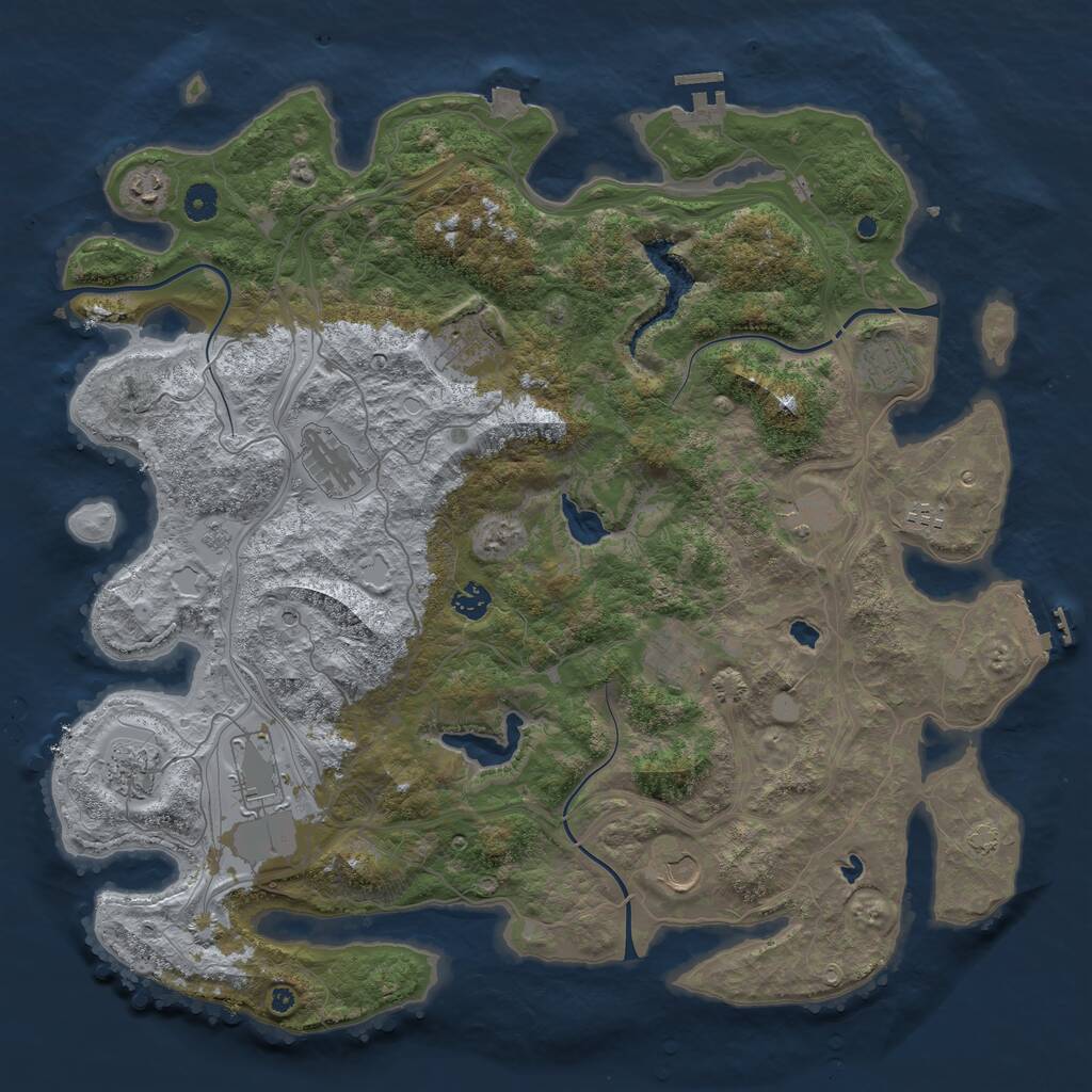 Rust Map: Procedural Map, Size: 4500, Seed: 178910790, 17 Monuments