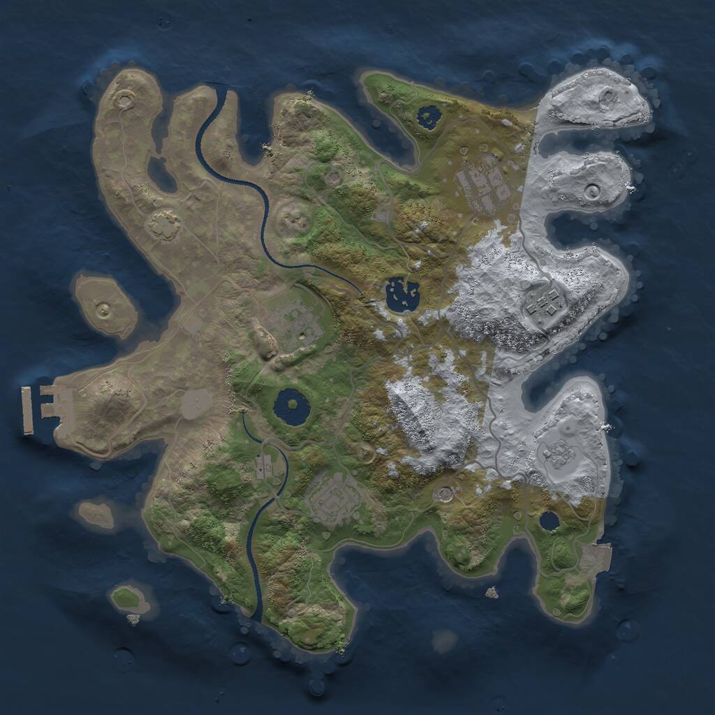 Rust Map: Procedural Map, Size: 3000, Seed: 192852867, 10 Monuments